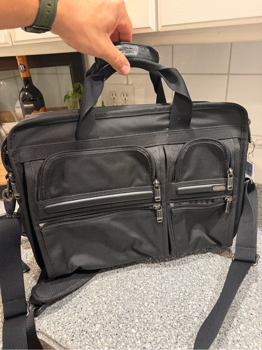 Tumi Alpha Briefcase-Shoulder-Backpack Ballistic Nylon Hideaway Backpack Straps